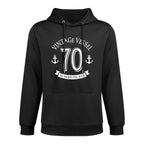 Nautical 70th Birthday Anchor Sailor Vintage Vessel Versatile Streetwear Hoodie