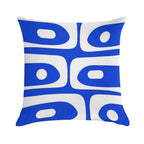 Mid Century Modern Royal Blue Piquet Bold Minimal Abstract Soft Ultra-Soft Texture Throw Pillow