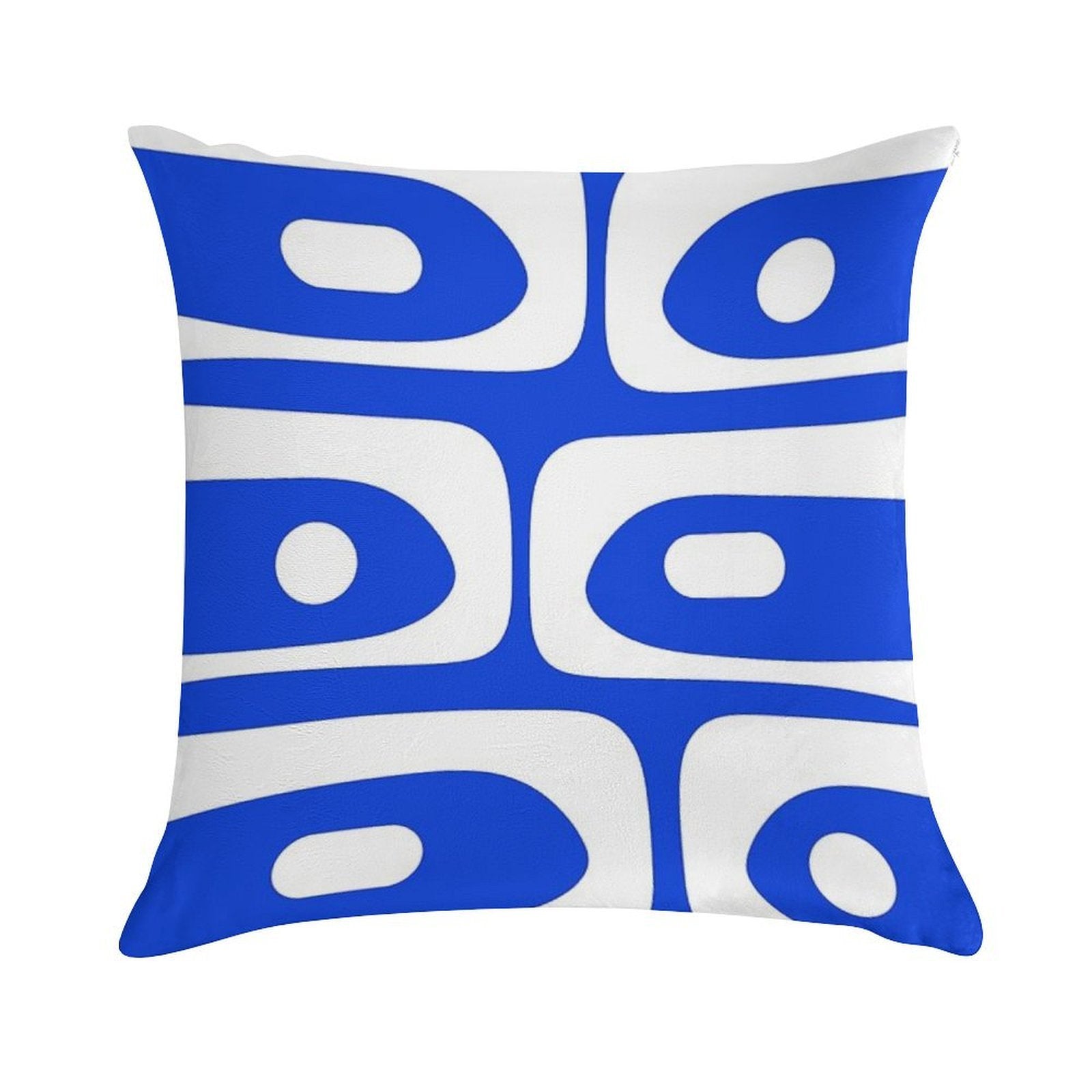 Mid Century Modern Royal Blue Piquet Bold Minimal Abstract Soft Ultra-Soft Texture Throw Pillow