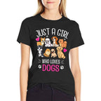 Just A Girl Who Loves Dogs - Funny Puppy I Love Dogs Gift  Affordable Price T-Shirt