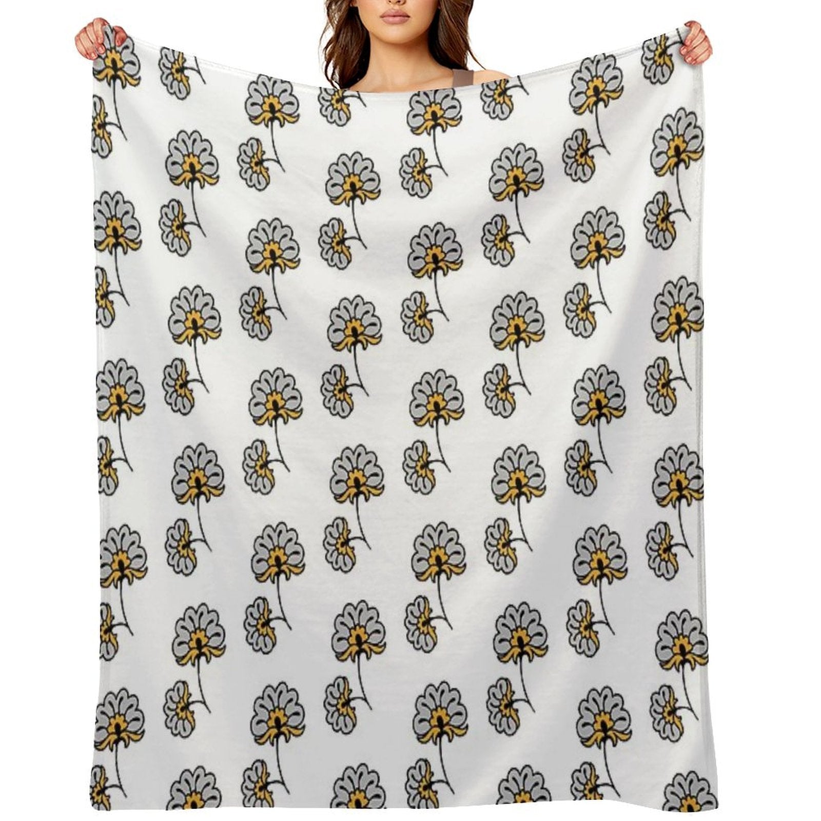 Pheux Flowers Easy Care Throw Blanket