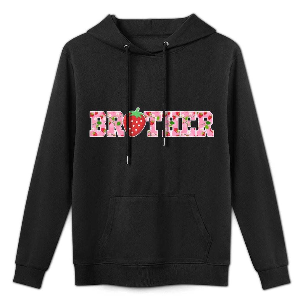 Brother Of The Berry Sweet Birthday Strawberry Girls Family Kangaroo Pocket Hoodie