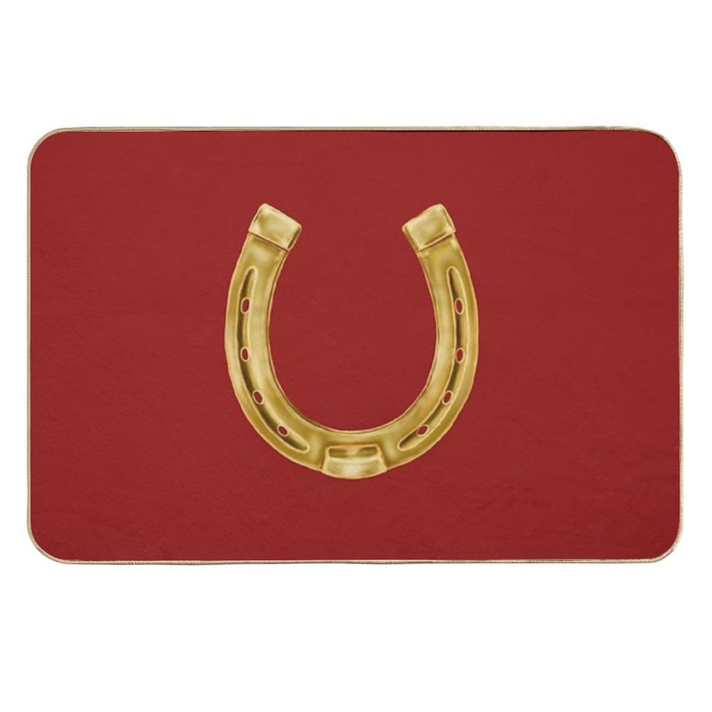 Cowboy Luck Horseshoe Art  Easy Maintenance Bath Mat