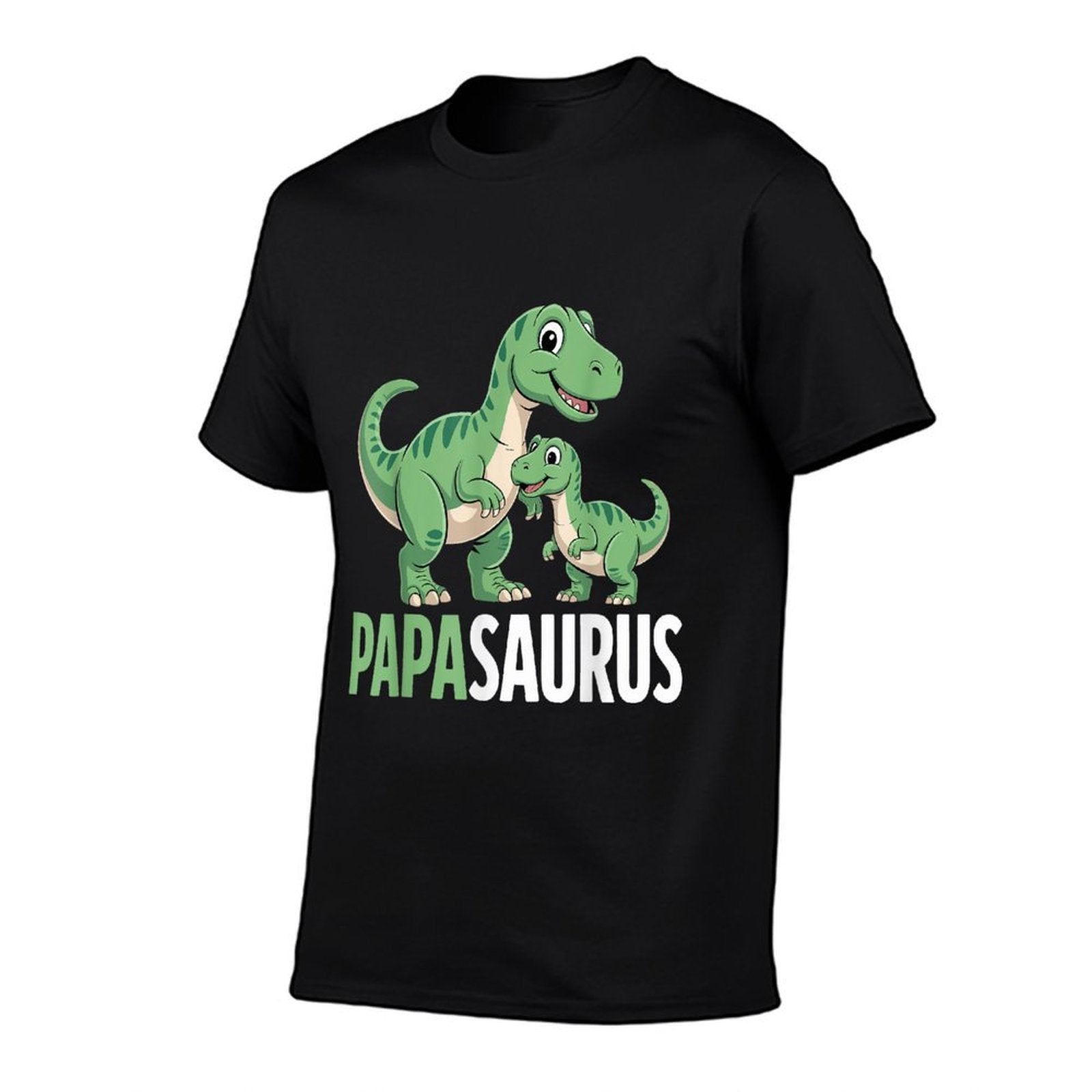 Fathers Day Papasaurus Funny Dino Kids Dad  Fade-proof Color T-Shirt