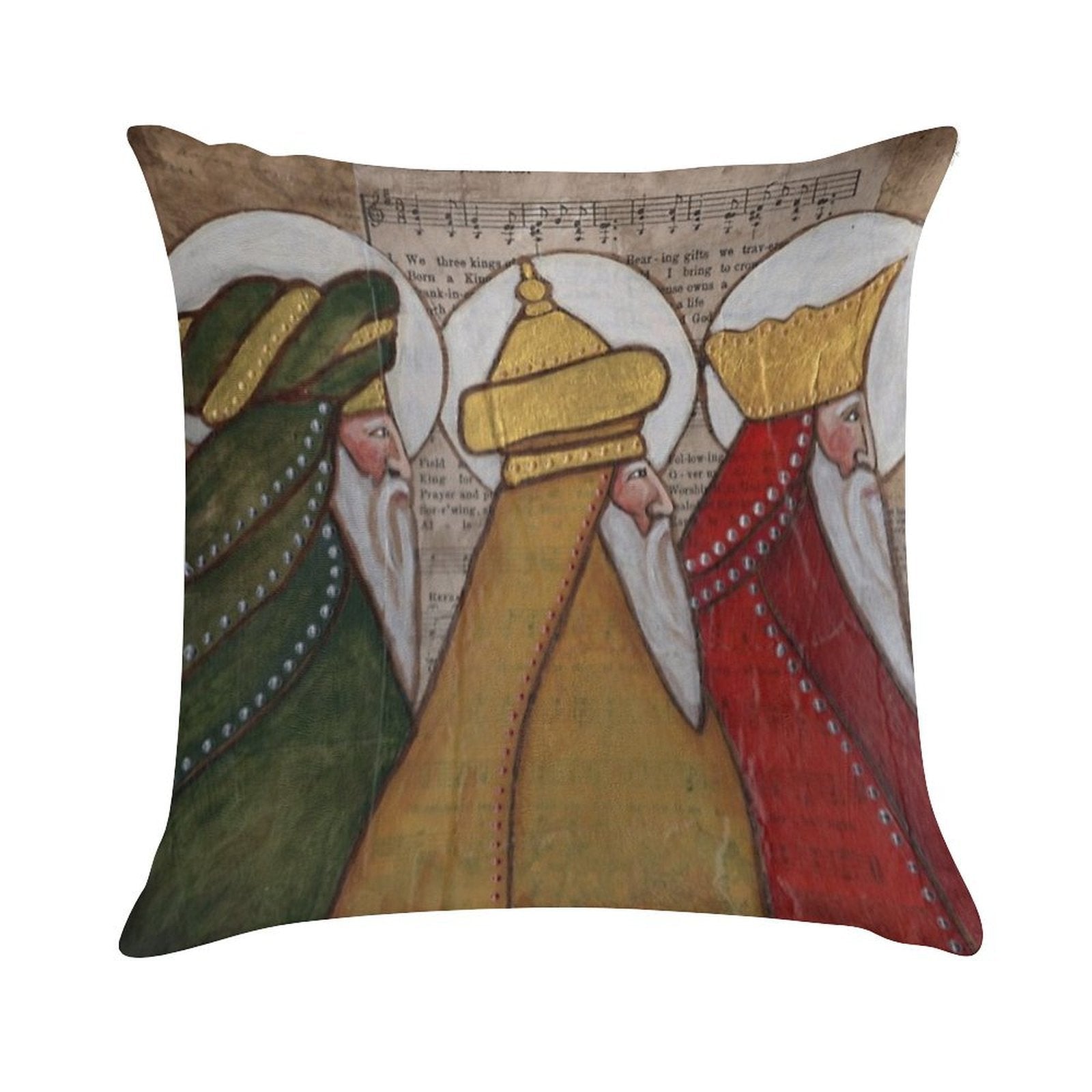 The Magi; Three Kings; Three Wise Men Soft Shrink-Resistant Throw Pillow
