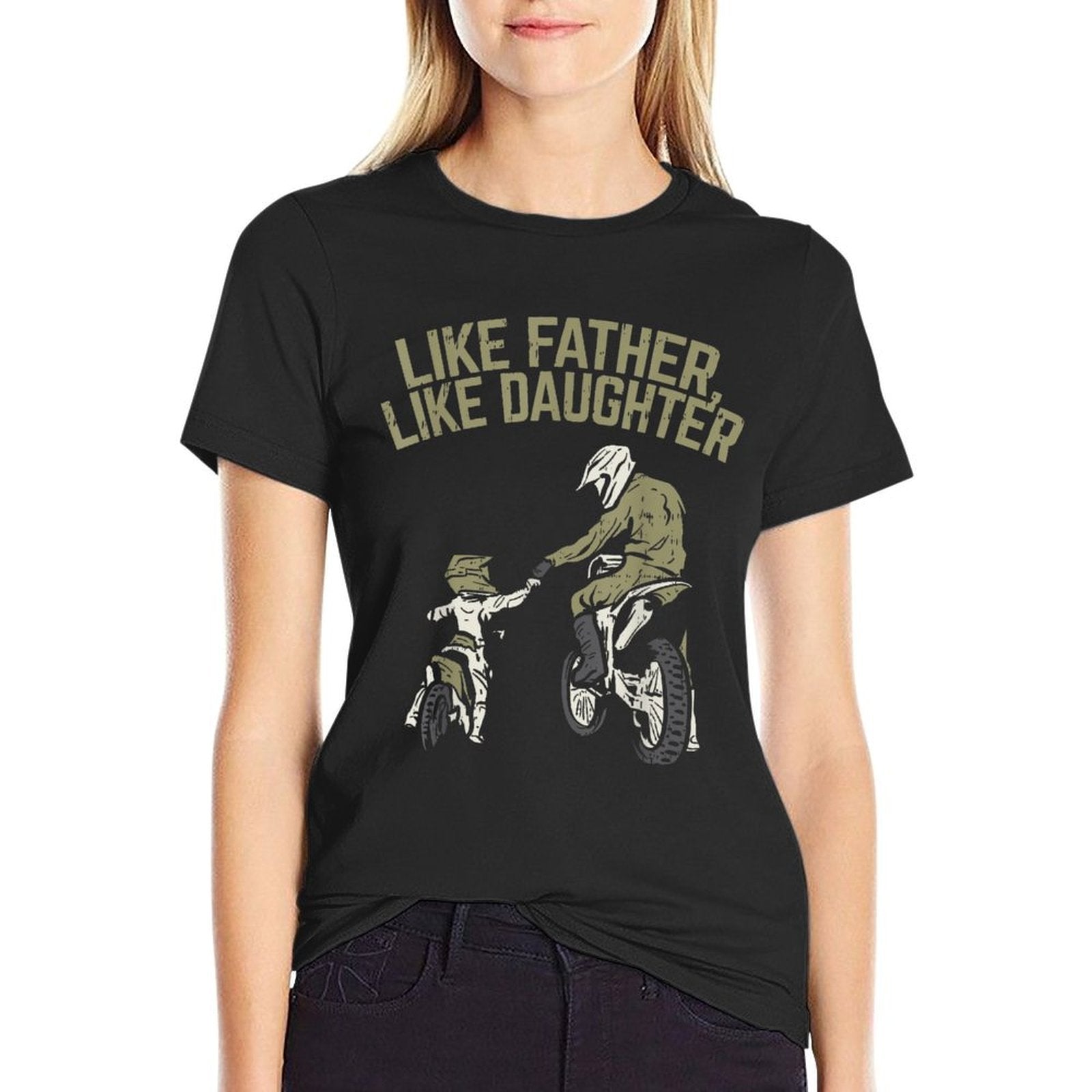 Like Father Daughter Dirt Bike Cute Matching Motocross Gift  Heathered Texture T-Shirt