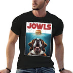 Funny St. Bernard, Jowls Burger, Saint Giant Dog Mom, Dad  Heathered Texture T-Shirt
