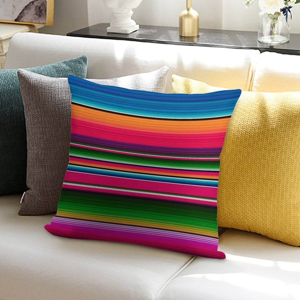 Mexican Blanket Striped Fiesta Serape Soft Skin-Friendly Throw Pillow