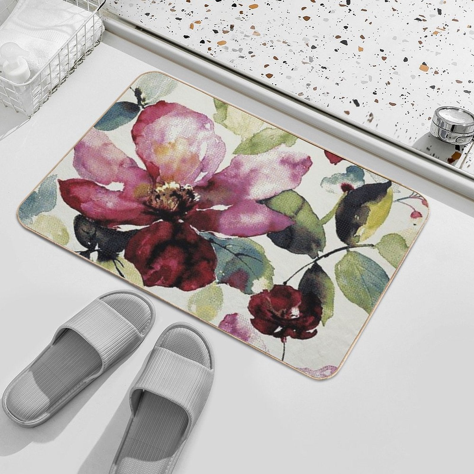 Flowers Mask Stickers  Pet-Safe Bath Mat