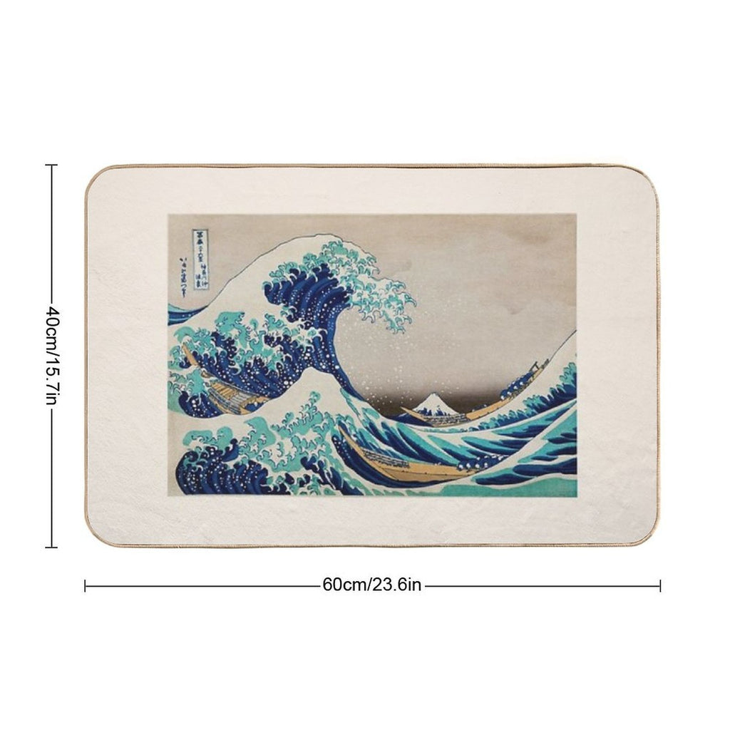 The Great Wave of Kanagawa. Japanese Finest Art by Katsushika Hokusai. Oriental Art Lovers Gift.  Versatile Bath Mat