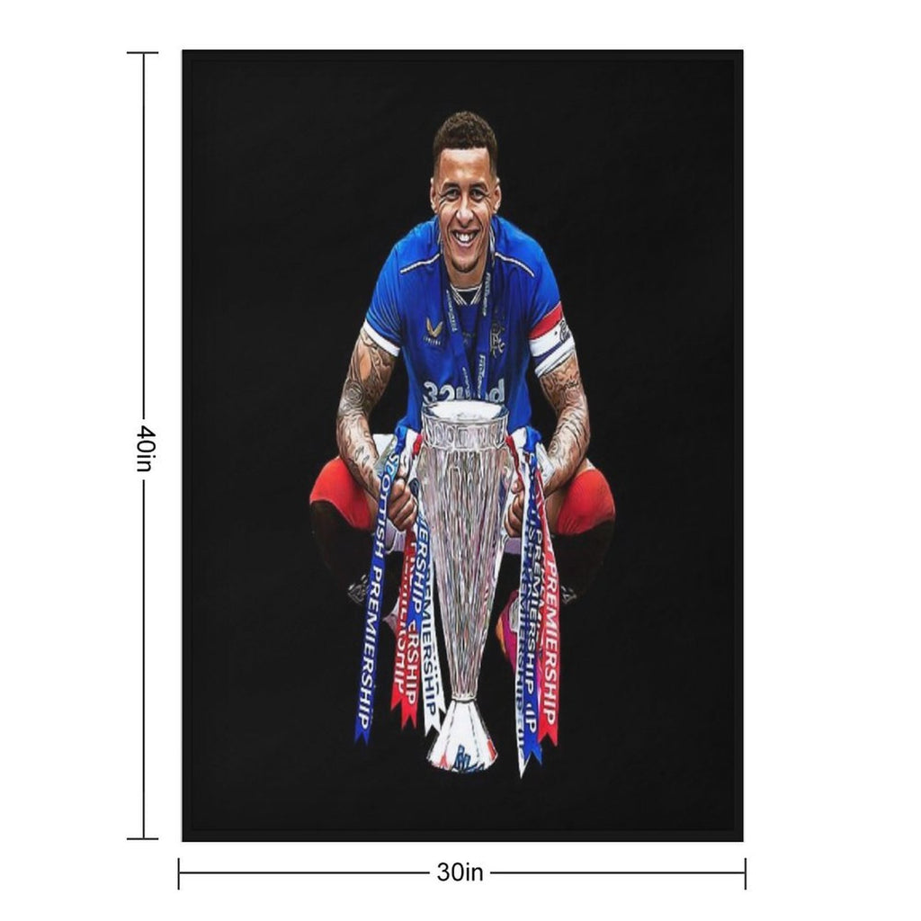 James Tavernier Celebration with Trophy Anti-pilling Throw Blanket