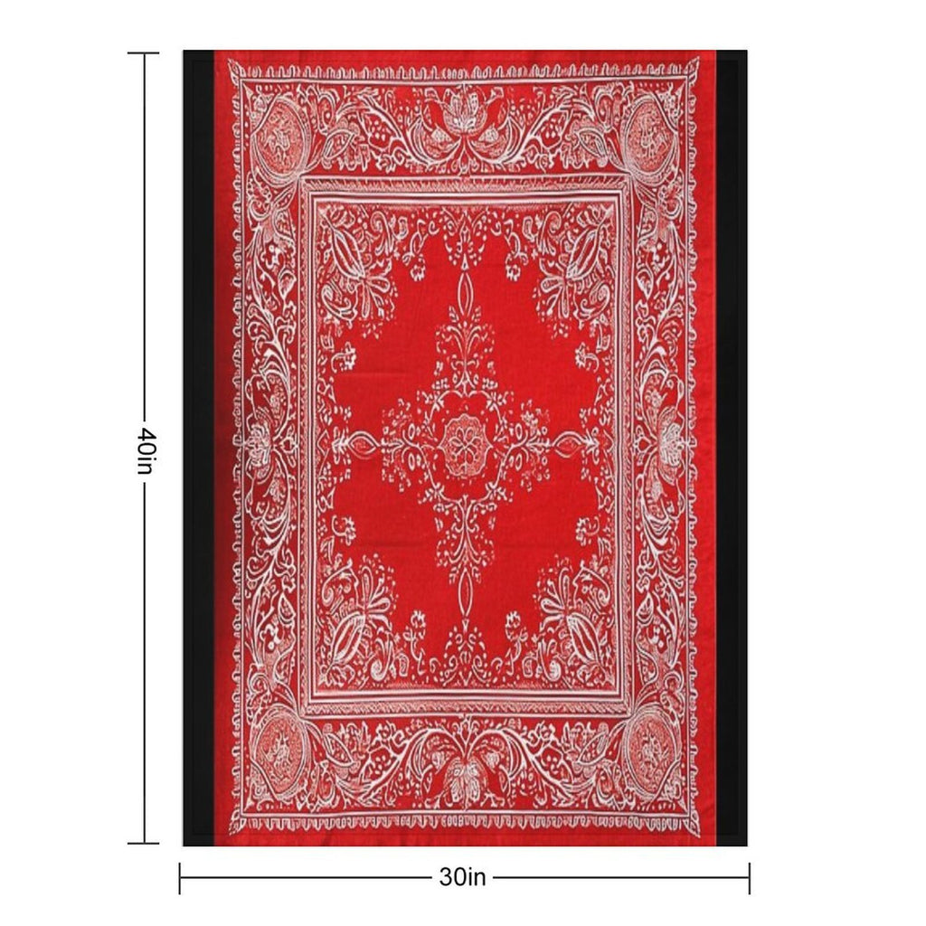 Classic Red Bandanna Style Quick-dry Throw Blanket