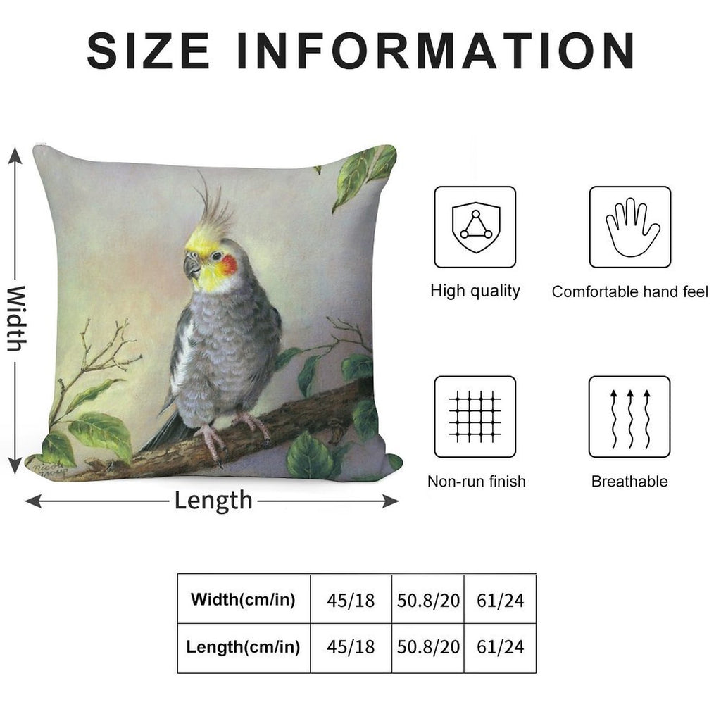 Cockatiel Soft Easy Maintenance Throw Pillow