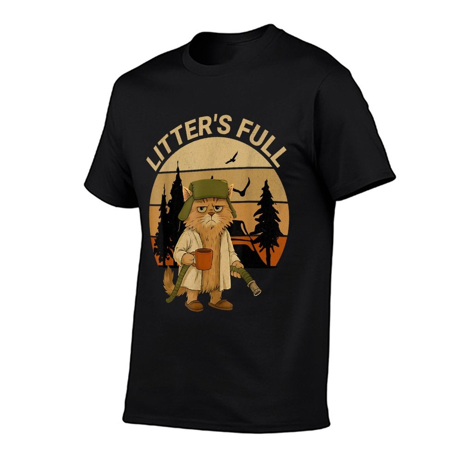 Funny Litter’s Full Cat Vintage Parodys for Men Women  Slim-fit Cut T-Shirt