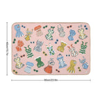 Retro 1950s Swimwear And Sunglasses Pattern  Anti-Trip Bath Mat