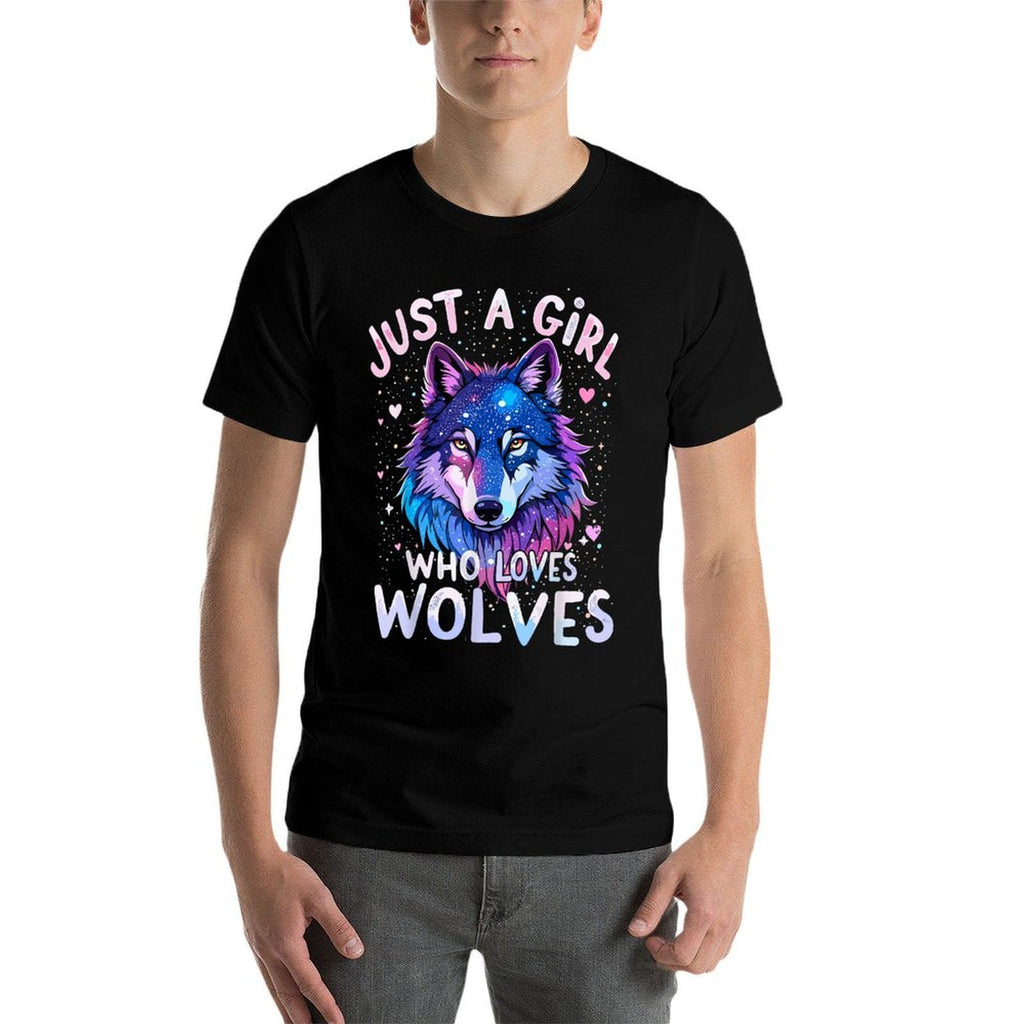 Wolf Colorful Just A Girl Who Loves Wolves  Quick-drying T-Shirt