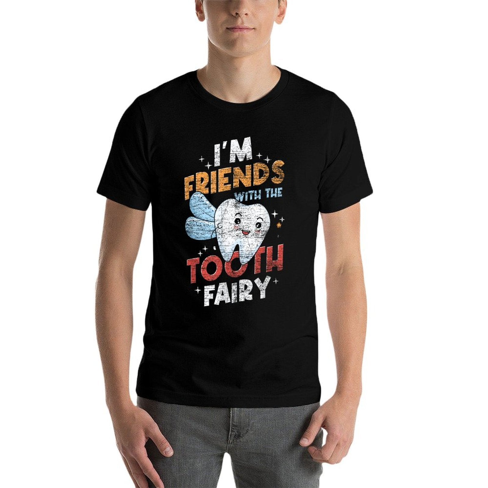 Im Friends With The Tooth Fairy Funny Dental Assistant  Oversized Silhouette T-Shirt