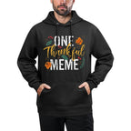 Womens One Thankful Grandma Meme Cute Fall Thanksgiving Versatile Streetwear Hoodie