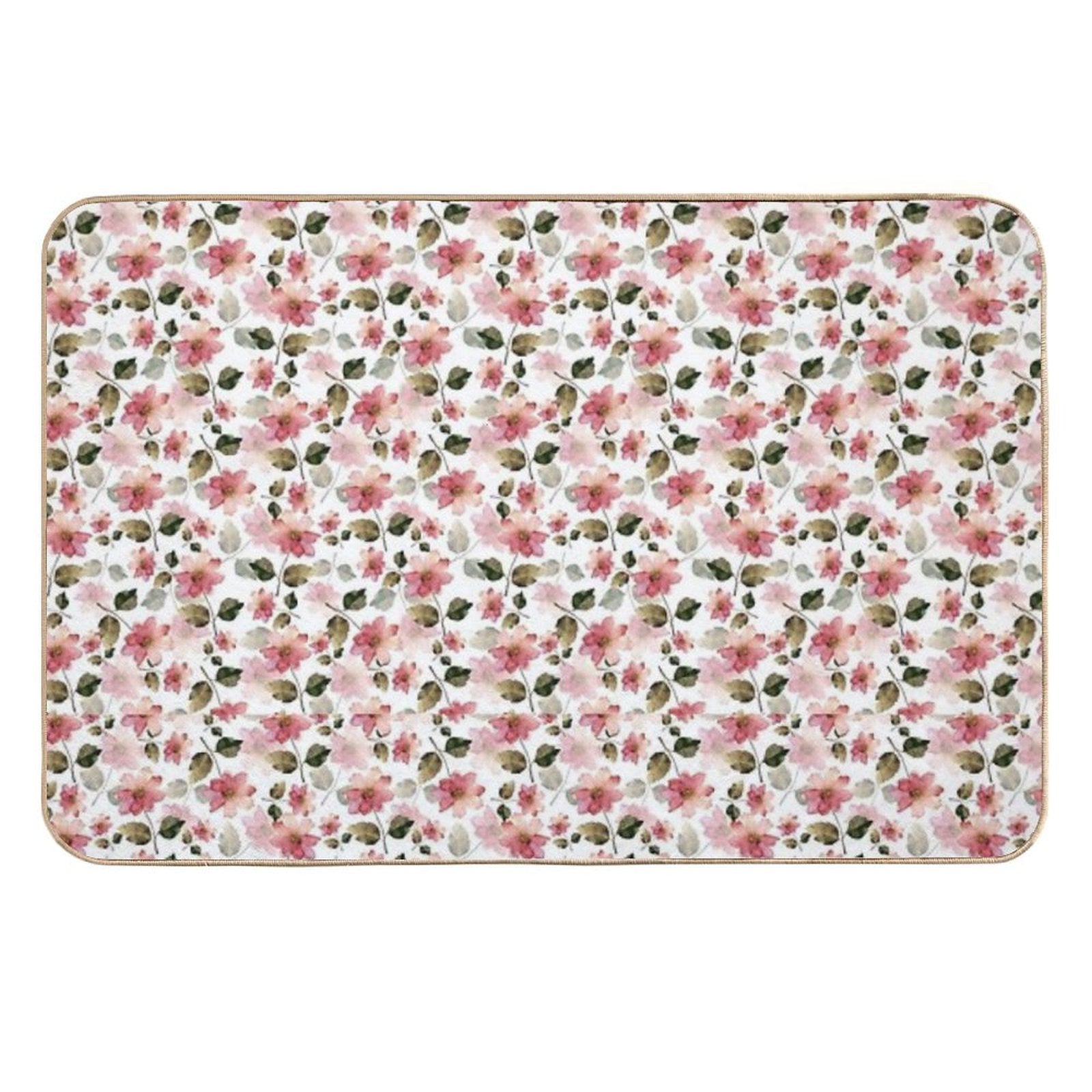 Watercolor Floral Pattern  Toxin-Free Bath Mat