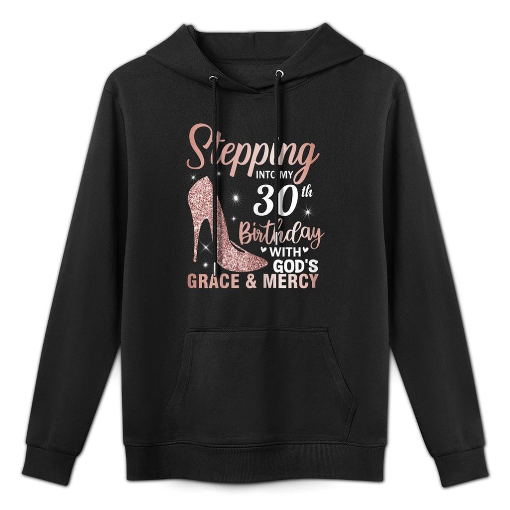 Stepping Into My 30th Birthday Women 30 Year Old Bday Kangaroo Pocket Hoodie