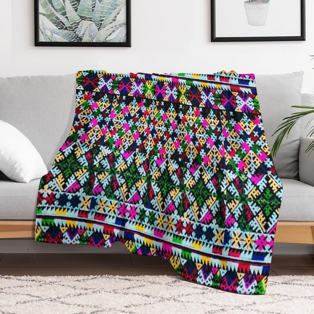 Iu Mien Trendy  Embroidery Easy Care Throw Blanket