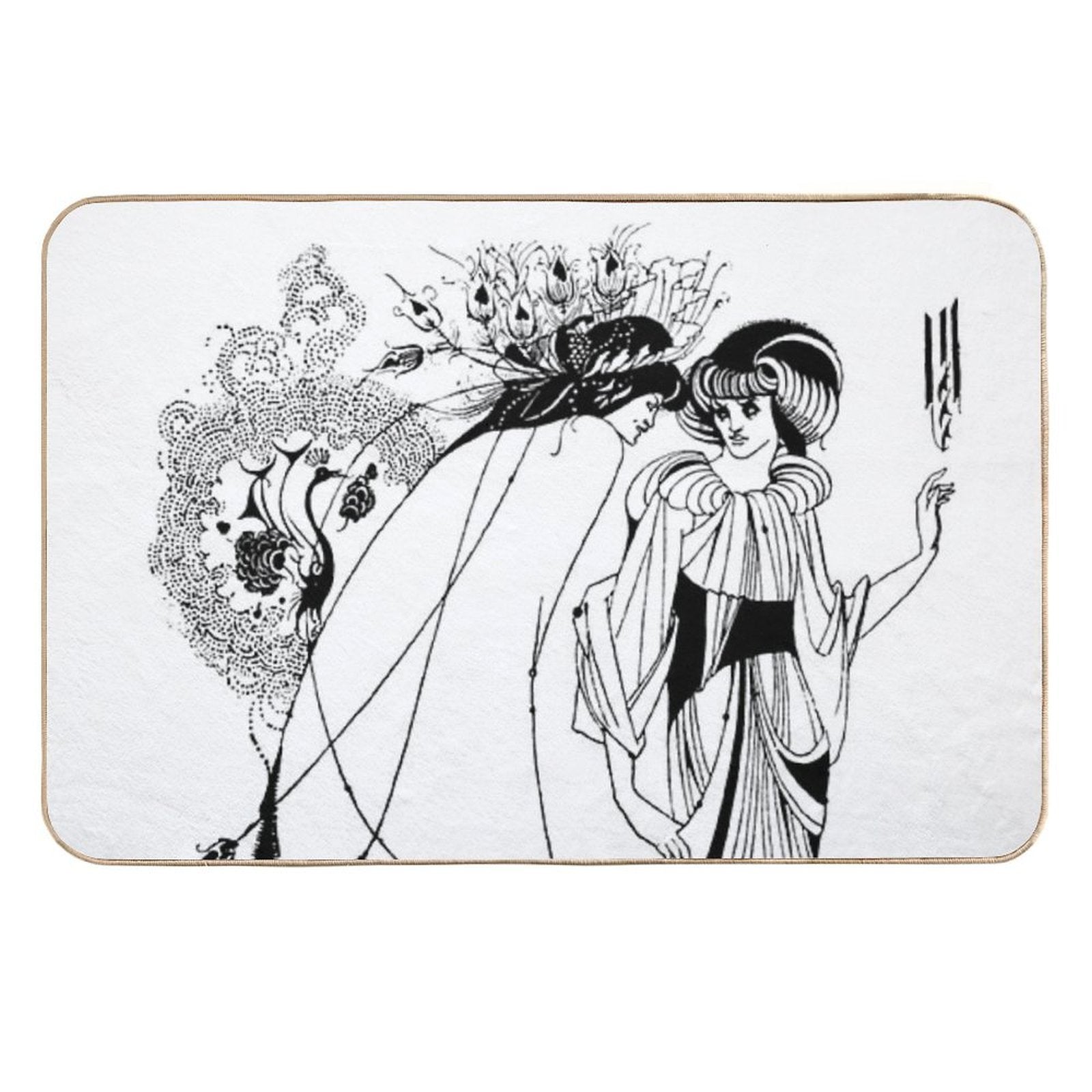 HD. The Peacock Skirt; from Salomé,  by Aubrey Beardsley  Non-Slip Bath Mat