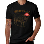 Herd Mentality Sheep for Trump Quote Saying Red Cap Meme  Heathered Texture T-Shirt