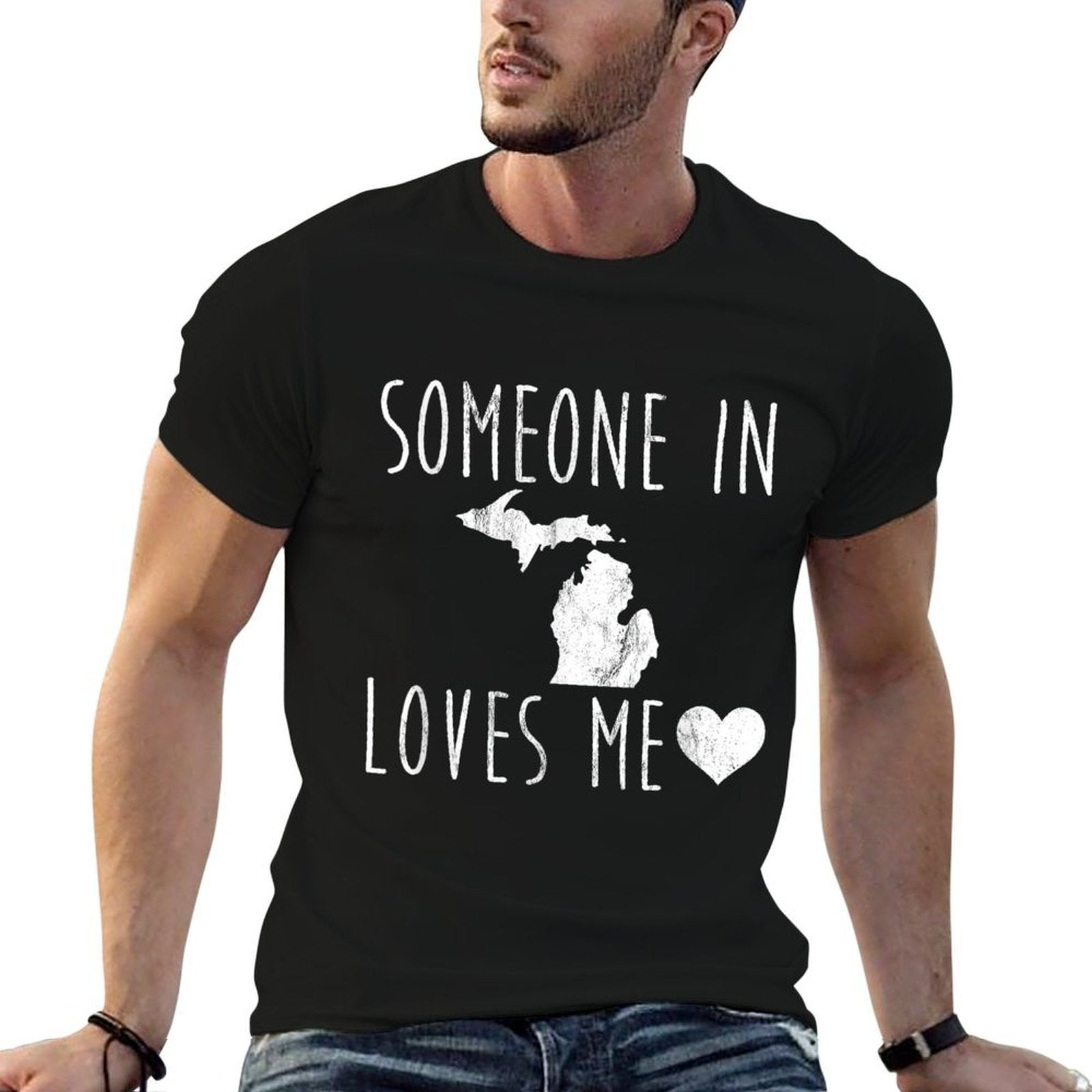 Someone in Michigan Loves Me! Nice State Gift  Trendy Pattern T-Shirt