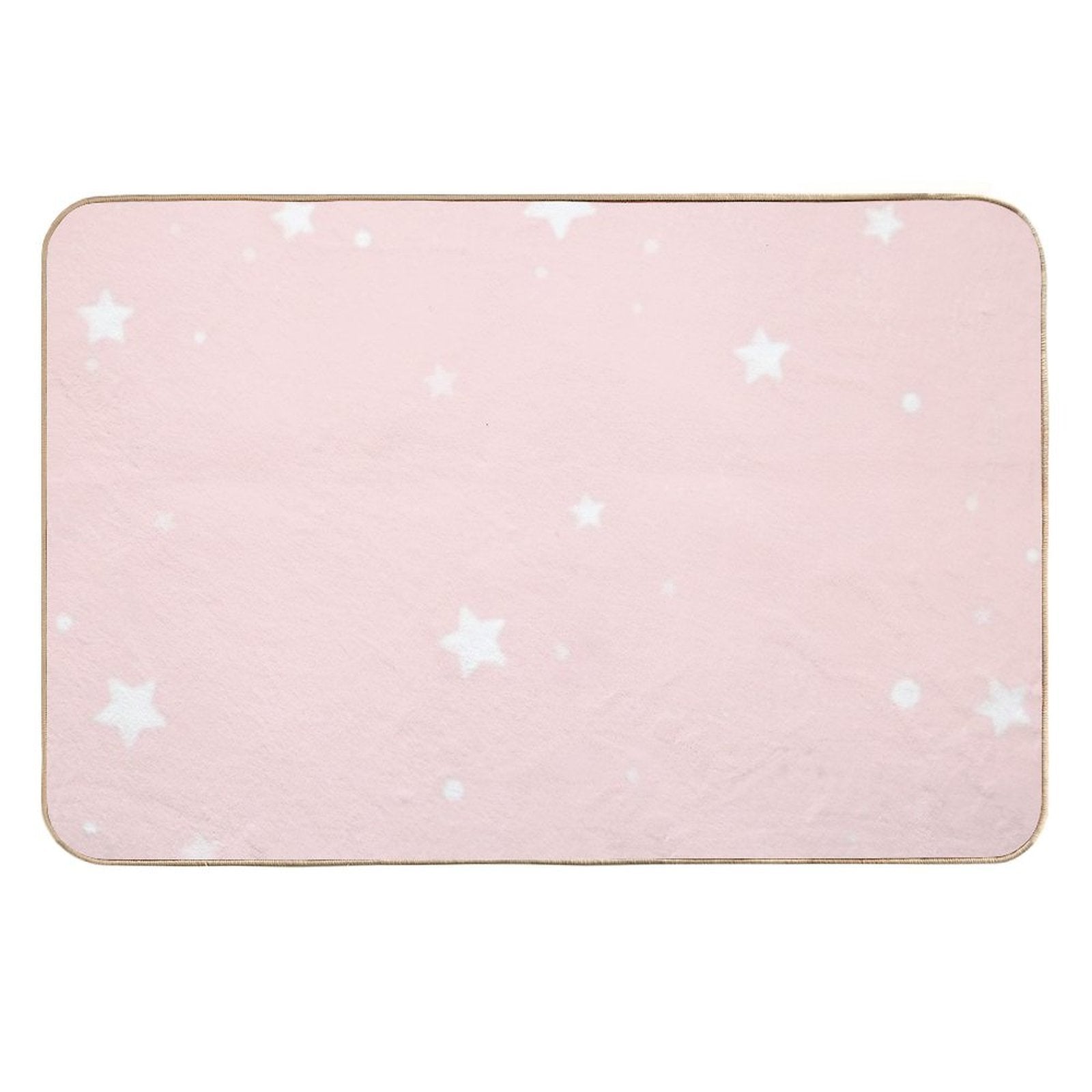 Pink Decorative Stars Seamless Pattern Design for Kids Room  Anti-Trip Bath Mat