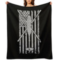 UH-60 Black Hawk Helicopter Vintage Flag Versatility Throw Blanket