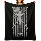 UH-60 Black Hawk Helicopter Vintage Flag Versatility Throw Blanket