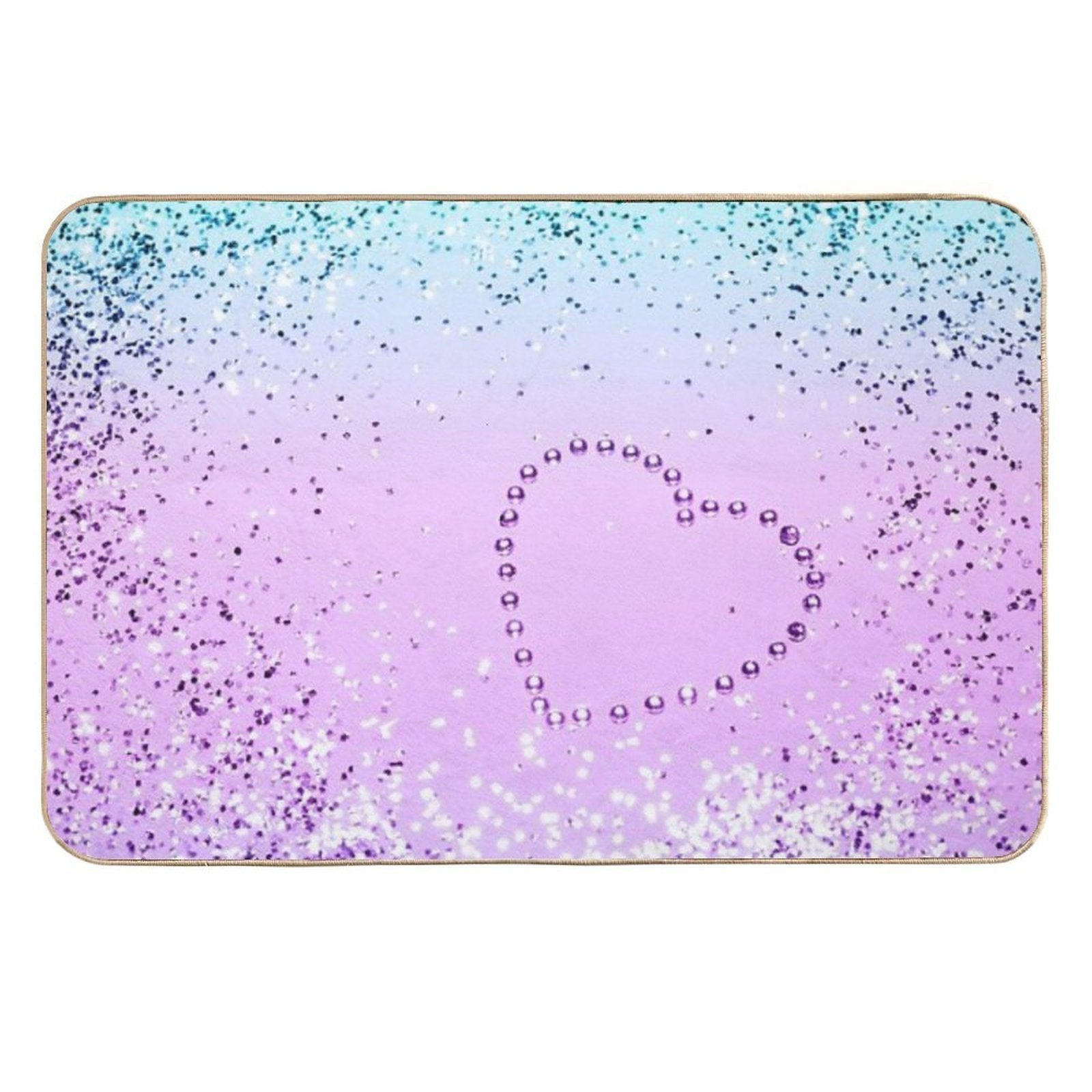 UNICORN Girls Heart #9 (Photo of Glitter Only - Not Reflective)  Dirt-Trapping Bath Mat