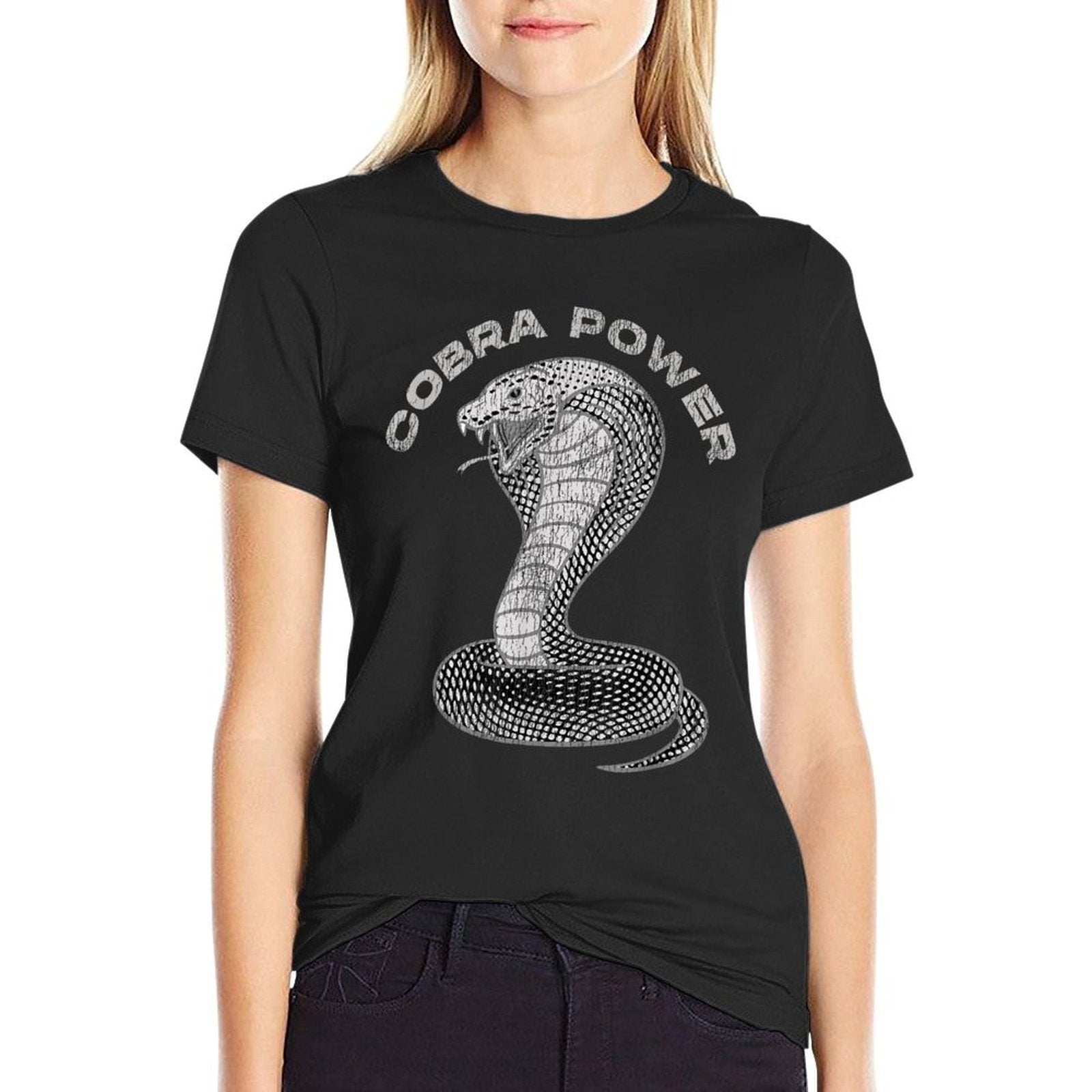 Vintage Distressed King Cobra Power Snake Muscle Car Karate  Polyester Blend T-Shirt