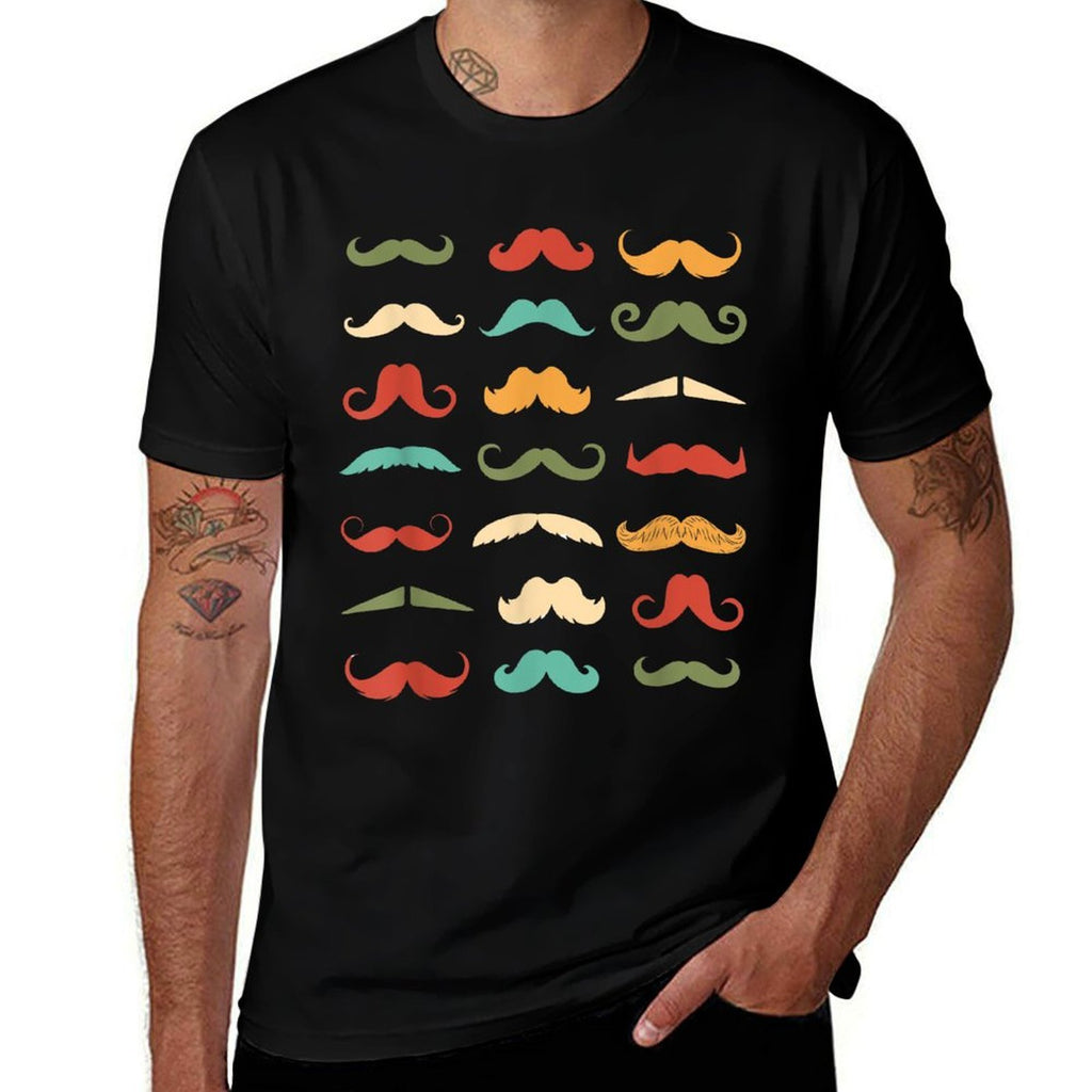 Funny Moustache Styles  Retro Hipster Moustache  Cotton T-Shirt