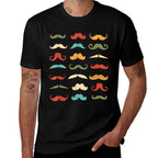 Funny Moustache Styles  Retro Hipster Moustache  Cotton T-Shirt