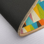 Retro Color Block Triangle Color Happy  High-Traffic Bath Mat