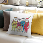 SGT Peppurr's Lonely Hearts Cats Band Soft Reinforced Edging Throw Pillow