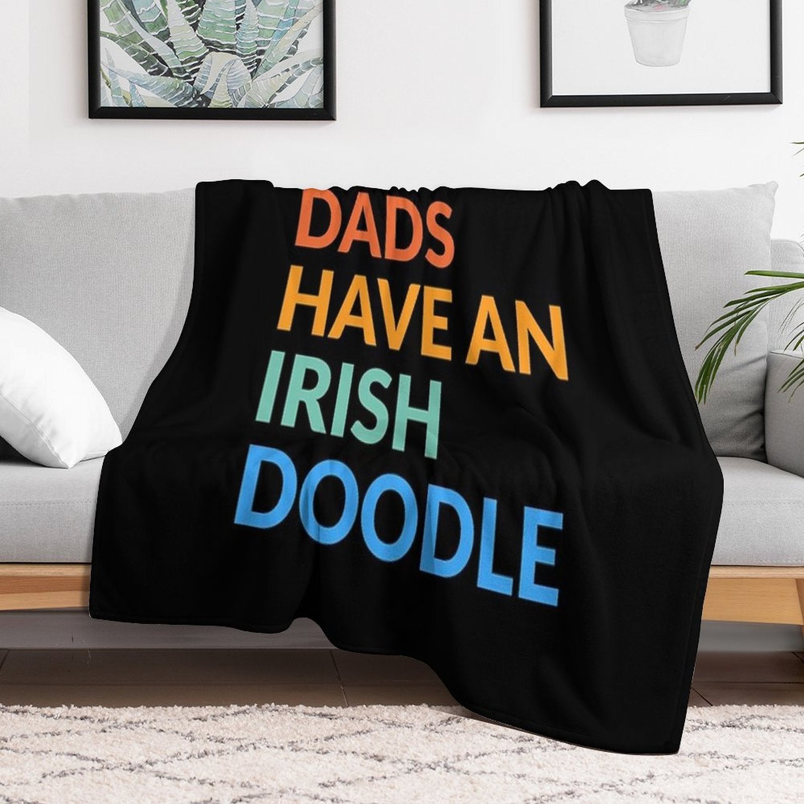 Cool Dads Have An Irish Doodle Dog Pride Gift Easy Care Throw Blanket