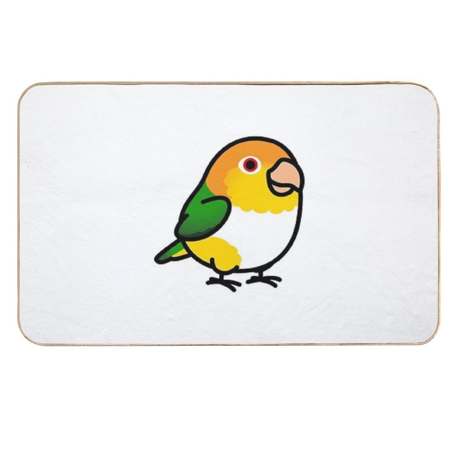 Chubby White Bellied Caique  Eco-Friendly Bath Mat