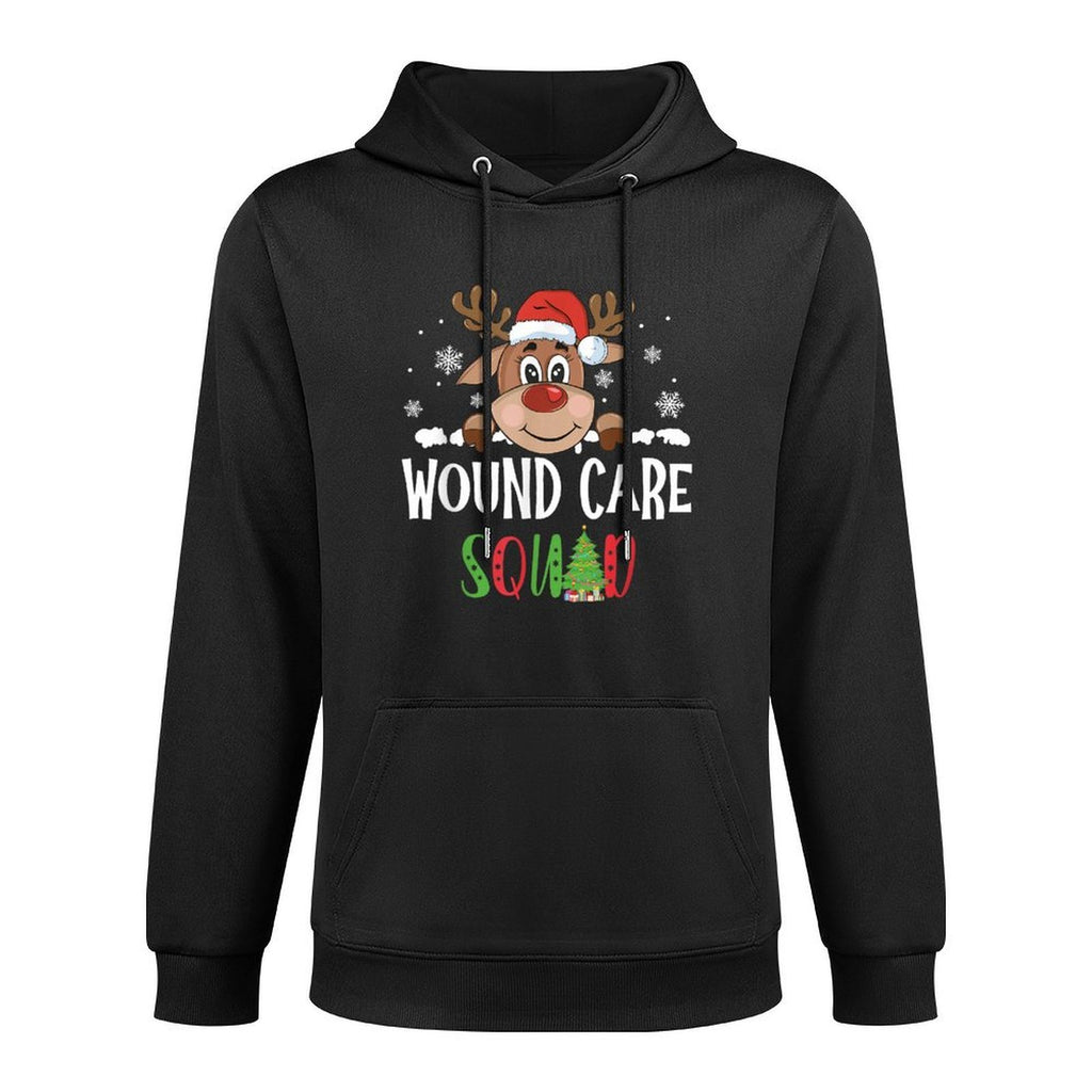 Cute Reindeer Christmas Wound Care Squad Stethoscope Nurse Breathable Fabric Hoodie