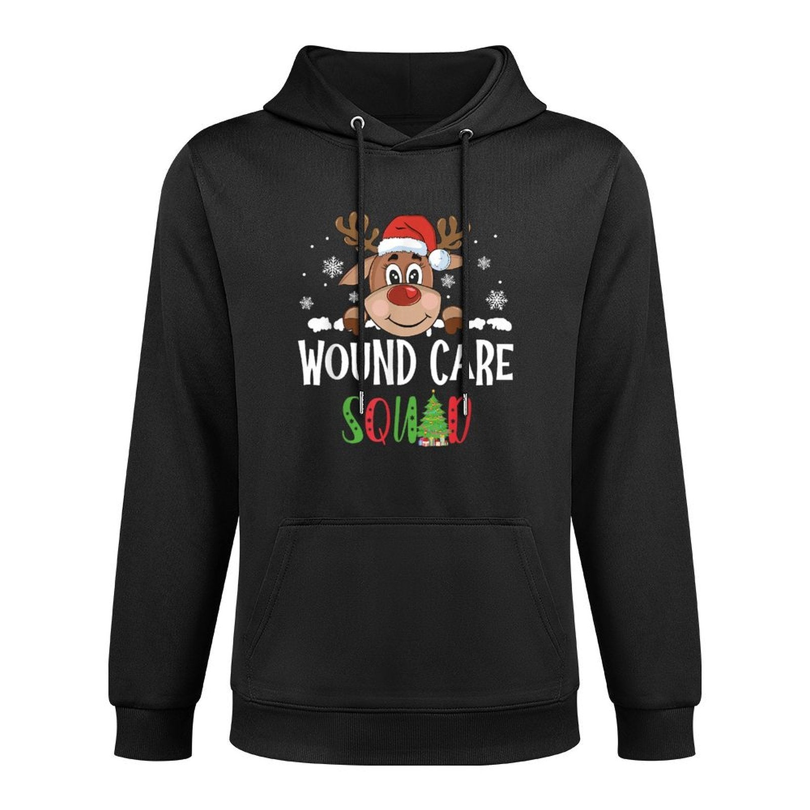 Cute Reindeer Christmas Wound Care Squad Stethoscope Nurse Breathable Fabric Hoodie