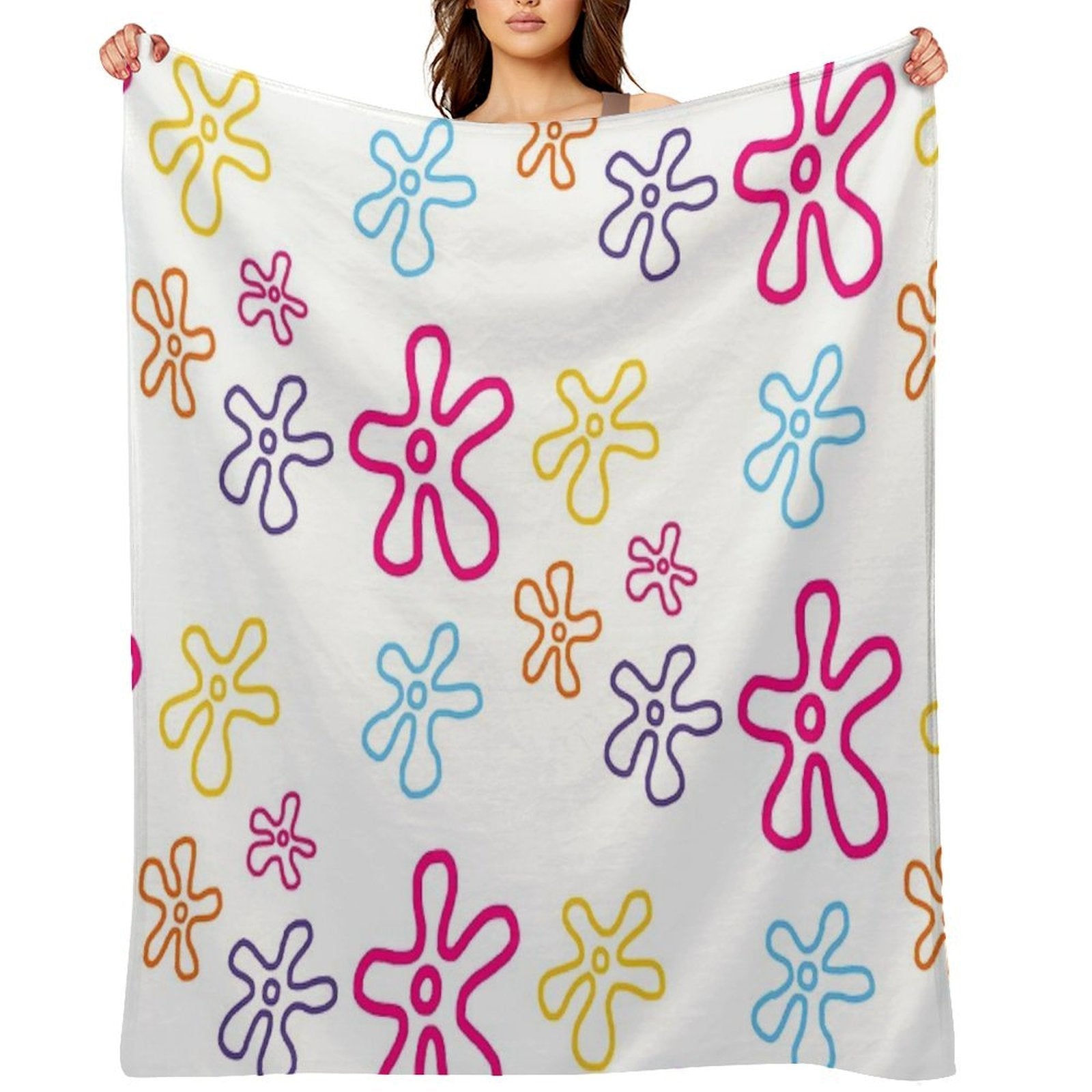 Spongebob Flowers Compact Throw Blanket