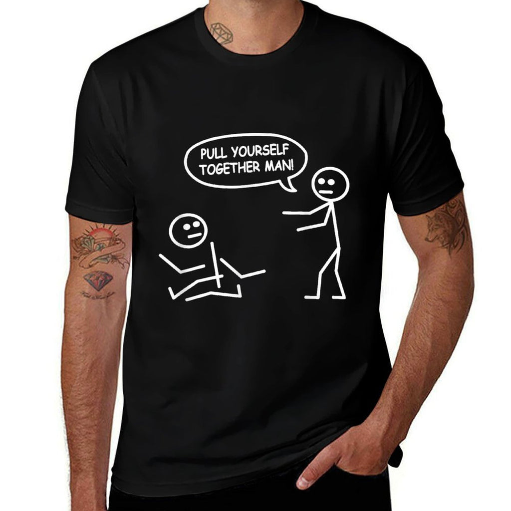 Funny Stick Figure Joke - Pull Yourself Together Man  Breathable T-Shirt