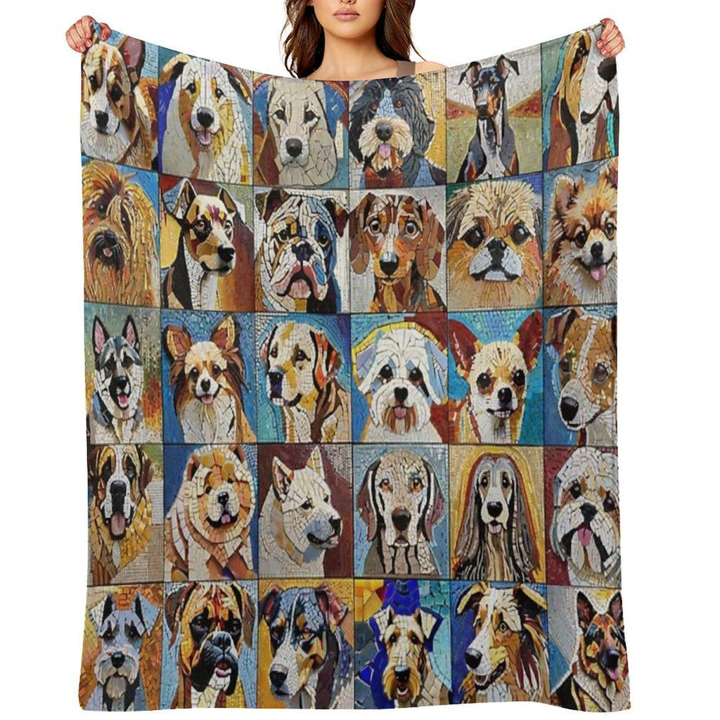 Mosaic Dogs Eco-conscious Throw Blanket