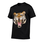 Realistic Tiger Roaring Face Animal Lovers Gift  Affordable Price T-Shirt