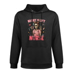 RN ICU Night Shift Nurse Skeleton Halloween Costumes Womens Adjustable Hood Hoodie
