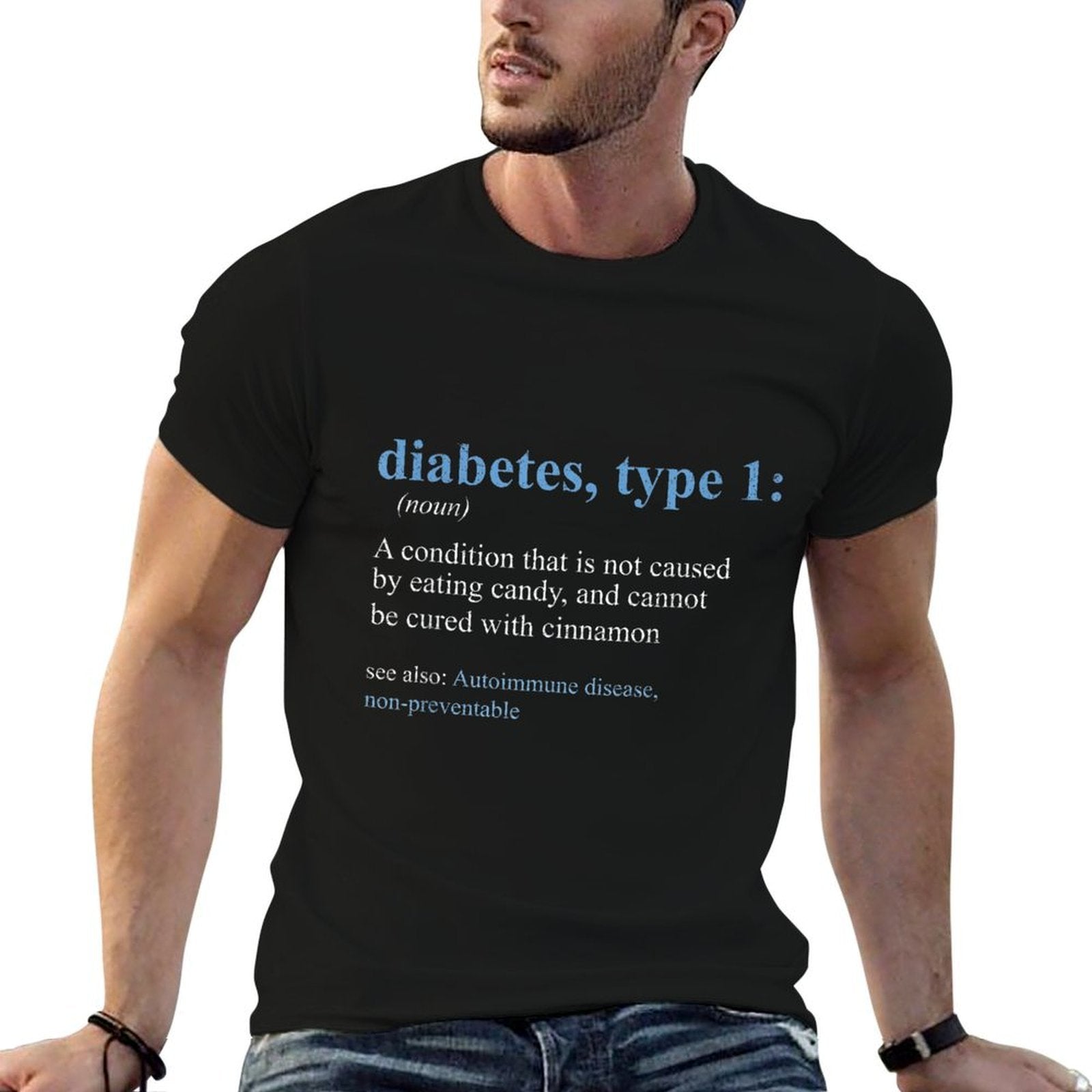 Funny Sarcasm T1D Diabetes Definition Awareness  Summer-ready Fabric T-Shirt