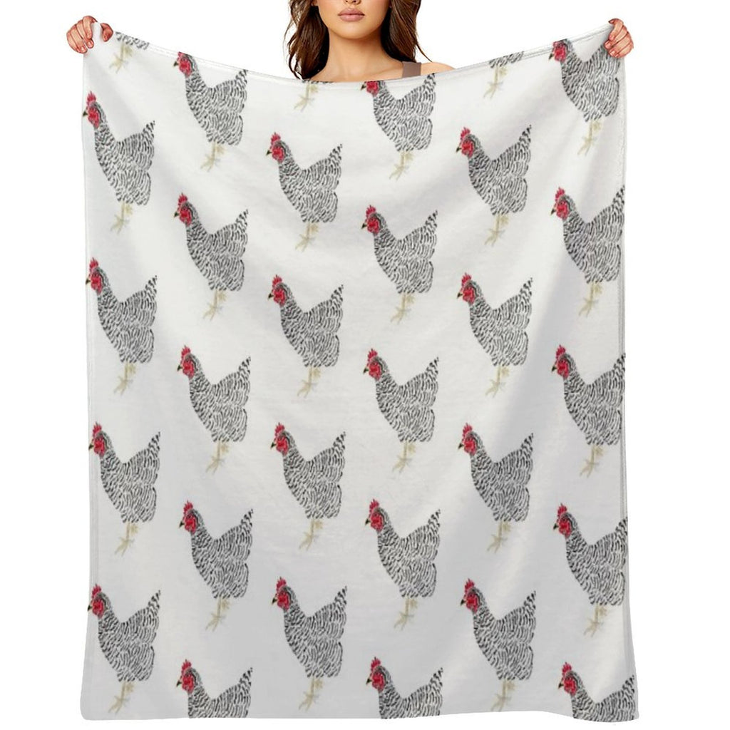 Barred Rock Hen Compact Throw Blanket