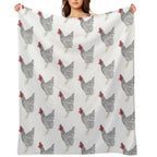 Barred Rock Hen Compact Throw Blanket