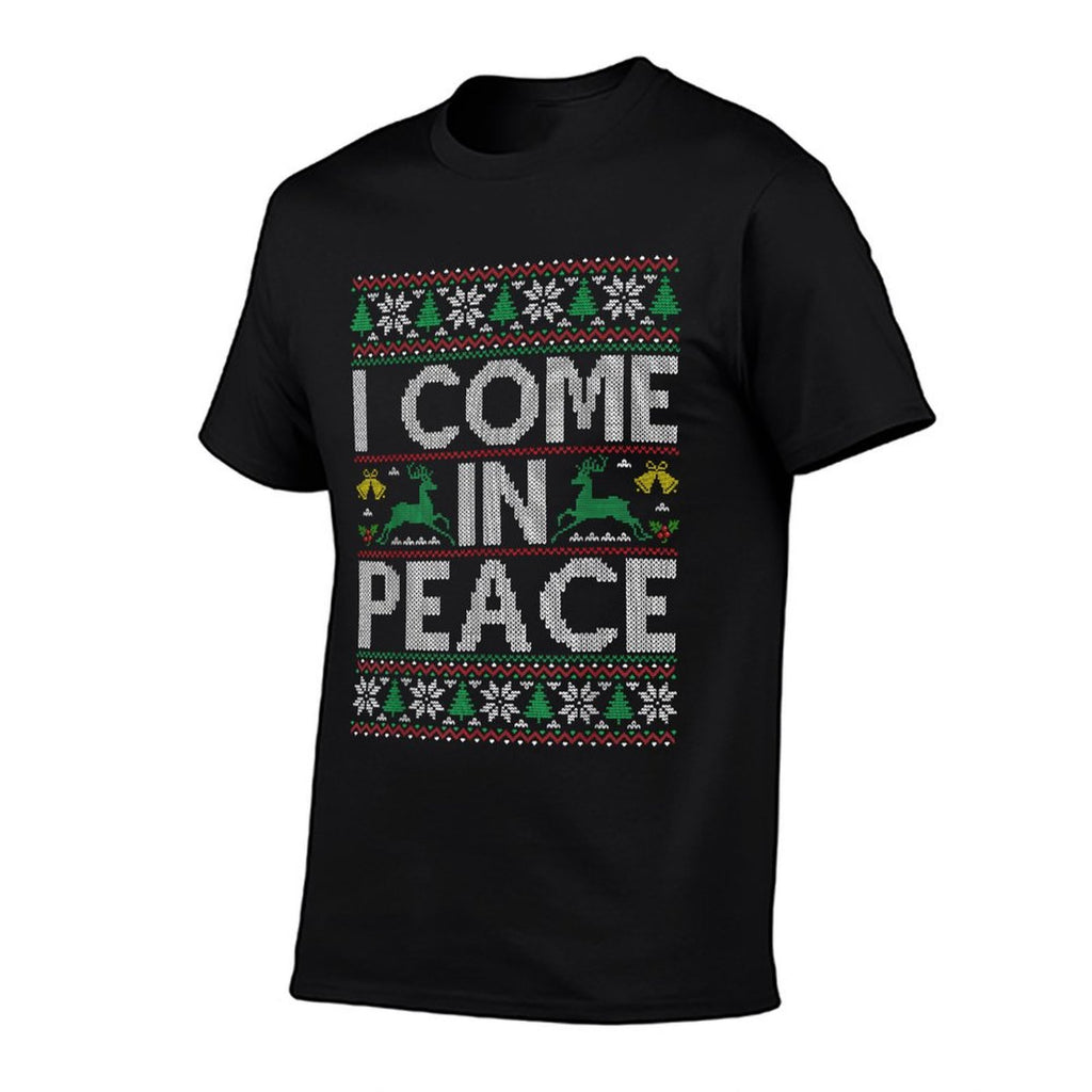 I Come in Peace Couple Matching Ugly Christmas Sweater  Fade-proof Color T-Shirt